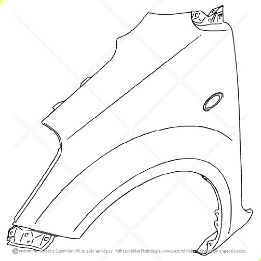 karosszéria / első sárvédő / Suzuki Splash sárvédő jobb
