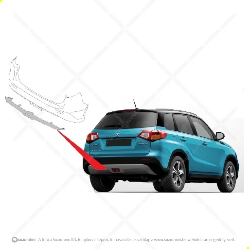 karosszéria / hátsó lökhárító és részei / Suzuki Vitara hátsó lökhárító alsó spoiler (Eredeti Suzuki import alkatrész), cikkszám: U71871-54P00-PSD