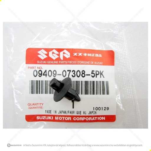 apró alkatrészek, csavarok, anyák / patentok / Suzuki patent  (gyári, eredeti alkatrész), cikkszám: 09409-07308-5PK