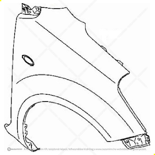 karosszéria / első sárvédő / Suzuki Splash jobb első sárvédő (gyári, eredeti alkatrész), cikkszám: 57611-51K00