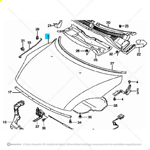 karosszéria / motorhaztető / Suzuki Swift gépháztető  (gyári, eredeti alkatrész), cikkszám: 57300-62J01