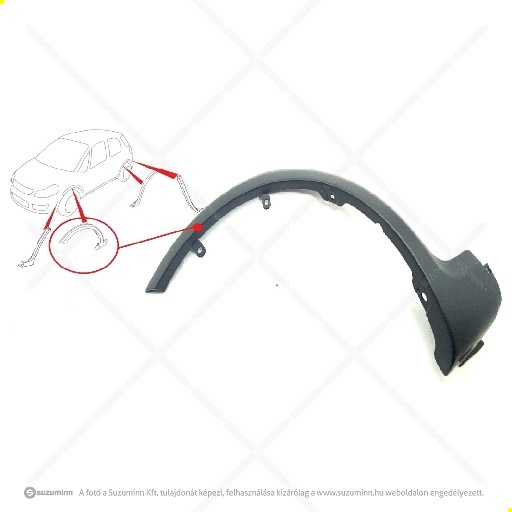 karosszéria / első sárvédő / Suzuki SX4 bal első műanyag ív (utángyártott prémium alkatrész), cikkszám: U77220-79J00-5PK